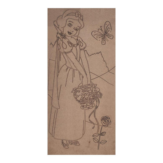 Pre Marked MDF Wooden Wall Hanging For DIY Painting Cutout 4mm Thickness (18 X 8" In) Cinderella