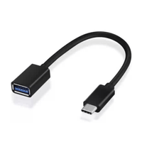 Type C Male to USB 3.0 Female OTG Data Cable For Transfer Charging and Sync Data - Black/ White