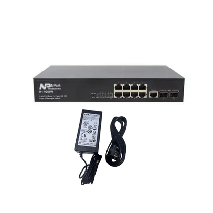 NPORT N1-9208W L2 Managed Gigabit Switch | 8 RJ45 Ports + 2 SFP Ports | 10/100/1000Mbps High-Speed Network Switch