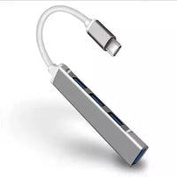 USB Hub Type C 3.0 Slim 4 Port (Metal Body) | High Speed USB Hub with Aluminium Shell, Compatible for PC, MacBook, Mac Pro, Mac Mini