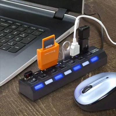 Usb Hub 7 Port with Individual Power Switches and Lights