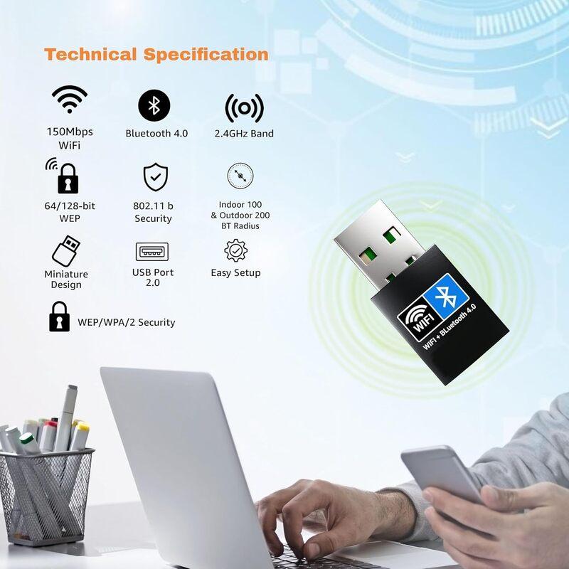 Usb Wifi Dongle 4 AC150 Mbps Adaptor Bluetooth 4.0 Dongle (Wifi+Bluetooth)