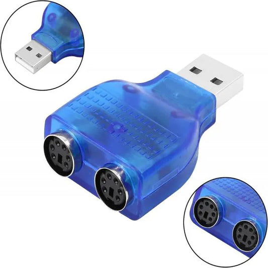 USB to 2 PS/2 Converter Adapter for Keyboard and Mouse