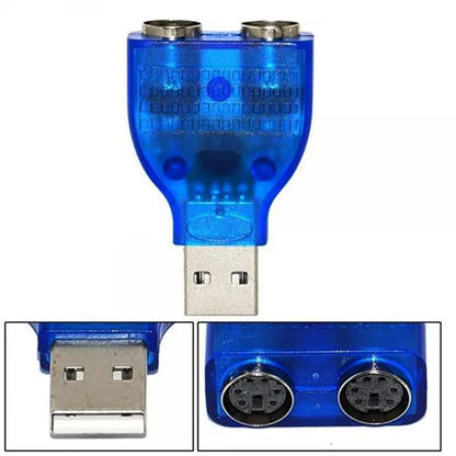 USB to 2 PS/2 Converter Adapter for Keyboard and Mouse