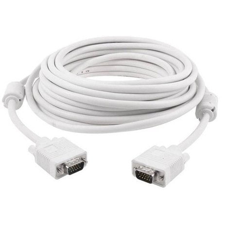 VGA Male to Male ,15-Pin Cable/Adapter for PC, Monitor, Projector, Laptop, TV, LCD/LED (White)