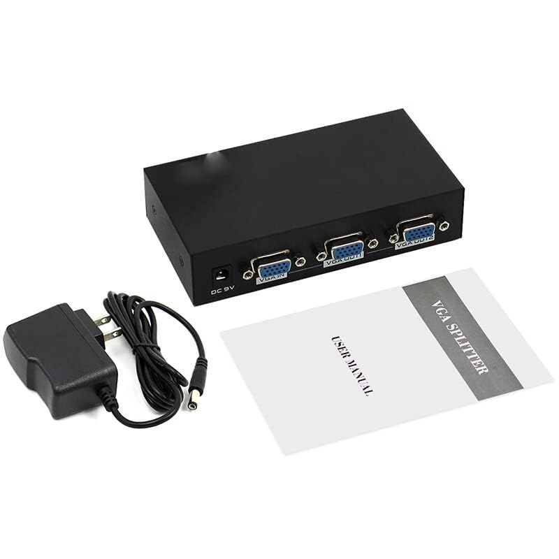 Vga Splitter 1X2 | Video Distribution Duplicator for 1 PC to Dual Monitors Projector
