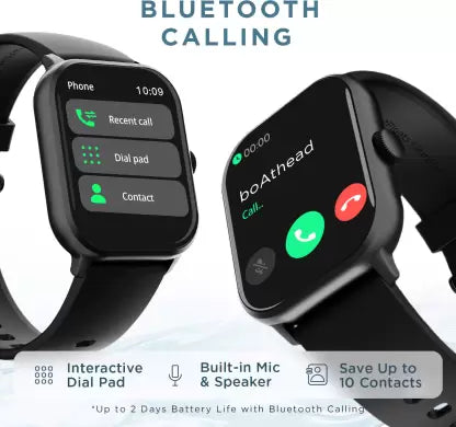 boAt Wave Infinity with 1.85" HD Screen, Functional Crown and Bluetooth Calling Smartwatch (Black)