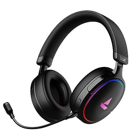 boAt Immortal IM 300 Over-Ear Wired Gaming Headphones with 50mm Drivers, 3D Spatial Sound, RGB LEDs, Dual Mics & Driver (Black)