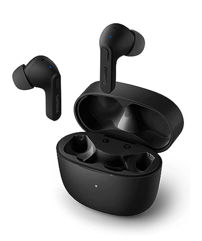 Philips Audio TAT2206BK/00 True Wireless in Ear Earbuds with IPX4 Water Resistance, 18 Hour Playtime (Black)