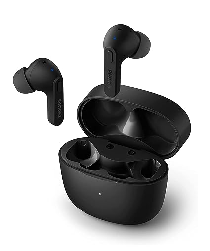 Philips Audio TAT2206BK/00 True Wireless in Ear Earbuds with IPX4 Water Resistance, 18 Hour Playtime (Black)