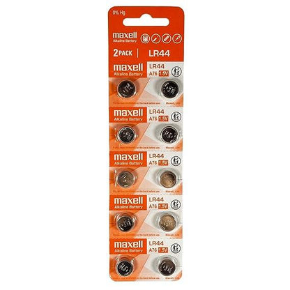 Maxell LR44 Alkaline Button Cell Battery 357 1.5V (Pack of 10)