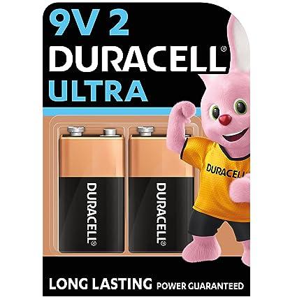 Duracell Ultra Alkaline 9V Battery, 2 Pcs