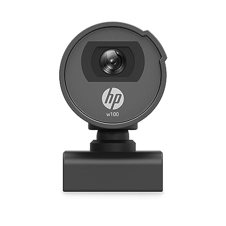 HP W100 480P 30 FPS Digital Webcam with Built-in Mic, Plug and Play Setup, Wide-Angle View for Video Calling on Skype, Zoom, Microsoft (Black)