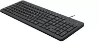 HP 150 Wired Keyboard Instant USB Plug-and-Play Setup, 12 Shortcut Keys, Adjustable Slope Keyboard (Black)