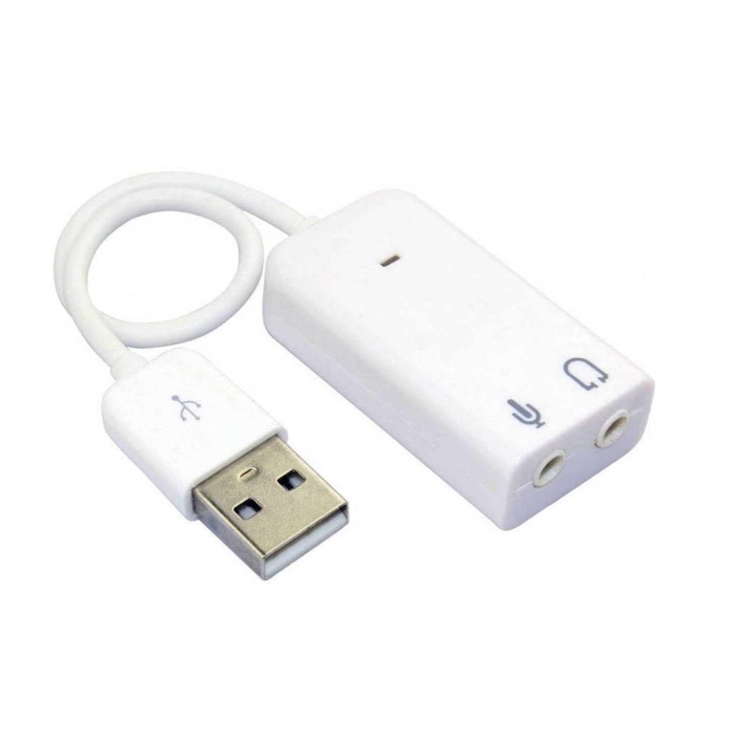 USB Sound Card 7.1 Channel Audio Adapter with mic and 3.5mm Microphone Earphone Socket 2.0 Speaker Virtual 3D Support (White)