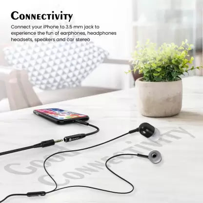 Portronics iKonnect 3 Lightning to 3.5mm Earphone Aux Stereo Jack Phone Converter (iOS)