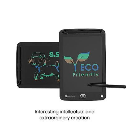 Portronics Ruffpad 8.5M Multicolor LCD Writing Pad with Screen 21.5cm (8.5-inch) for Drawing, Playing, Handwriting Gifts for Kids & Adults (Black)