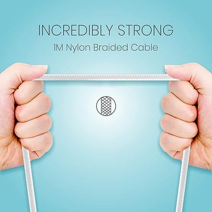 Portronics Konnect L 1.2M POR-1401 Fast Charging 3A 8 Pin USB Cable with Charge & Sync Function (White)