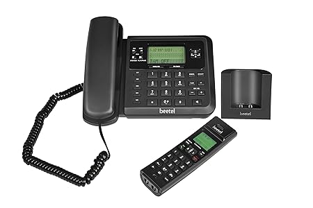 Beetel X78 2.4GHz Cordless Combo, with 2 Way Speaker Phone for Both Base and Handset, 3 Way Call conferencing, 8 hrs Talk Time (Black)