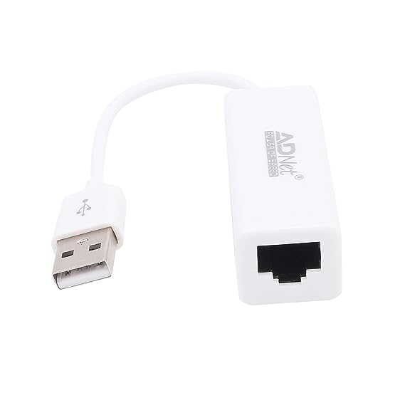 USB 2.0 to Lan Adapter, upto 10/100 Ethernet Network Internet LAN RJ45 Adapter Replacement for Desktop Laptop (White)