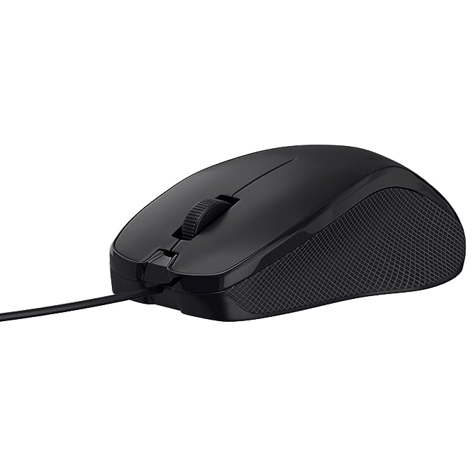 Portronics Toad 101 Wired Optical Mouse with 1200 DPI, Plug & Play, Hi-Optical Tracking, 1.25M Cable Length, 30 Million Click Life (Black)
