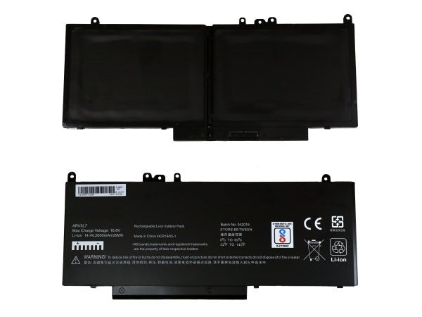 Lappy Power Laptop Battery For DELL 6MT4T Latitude E5450, E5470, E5550, E5570, Laptop, 7.6V 3 Cells 6000mAh Compatible