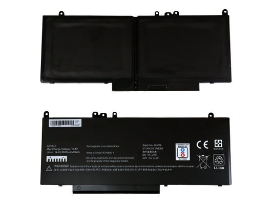 Lappy Power Laptop Battery For DELL 6MT4T Latitude E5450, E5470, E5550, E5570, Laptop, 7.6V 3 Cells 6000mAh Compatible