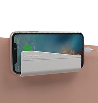 Portronics Modesk 101 Wall Hanging Mobile Holder Wall Mount with Adhesive Strips, Charging Holder (White)
