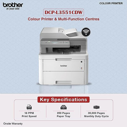 Brother DCP-L3551CDW Wireless Colour LED Multifunction Centre with Duplex & Wireless Technology