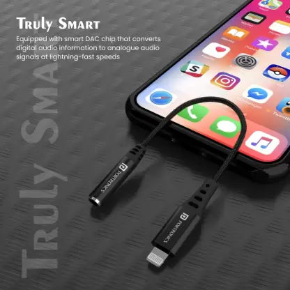 Portronics iKonnect 3 Lightning to 3.5mm Earphone Aux Stereo Jack Phone Converter (iOS)