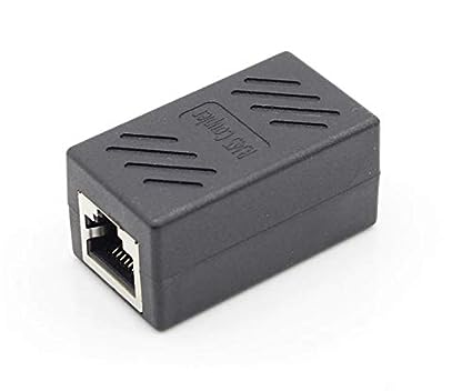 RJ45 Female-to-Female LAN Connector Ethernet Network Cable Extension Couple Joiner Charging Adapter (Black)