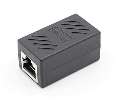 RJ45 Female-to-Female LAN Connector Ethernet Network Cable Extension Couple Joiner Charging Adapter (Black)