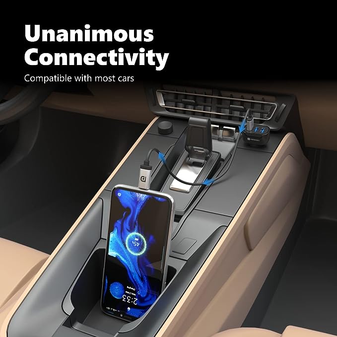 Portronics Car Power 11 Car Charger 17W with Triple USB Port, 3.4A Total Output, Compatible with Most Cars (Black)