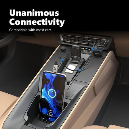 Portronics Car Power 11 Car Charger 17W with Triple USB Port, 3.4A Total Output, Compatible with Most Cars (Black)