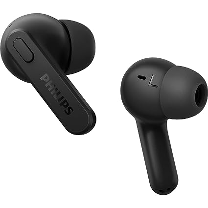 Philips Audio TAT2206BK/00 True Wireless in Ear Earbuds with IPX4 Water Resistance, 18 Hour Playtime (Black)