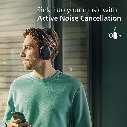 Philips TAH6506BK Bluetooth Headphones ,ANC, 30H Playtime, Lightweight and Wireless (Black)