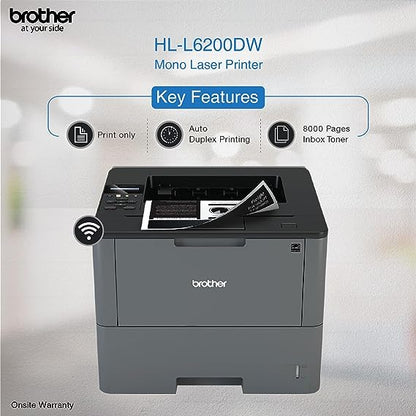 Brother HL-L6200DW Business Laser Printer with Wi-Fi, Network & Auto Duplex Printing (Black)
