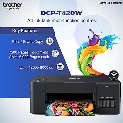 Brother DCP-T420W All-in One Ink Tank Refill System Printer with Built-in-Wireless Technology