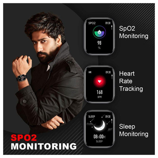 Fire-Boltt Mercury Smart Watch , 45mm (1.7) HD display, SpO2 monitor, HR Monitor, Sleep Tracker, Body IP67 Water Resistant (Black)