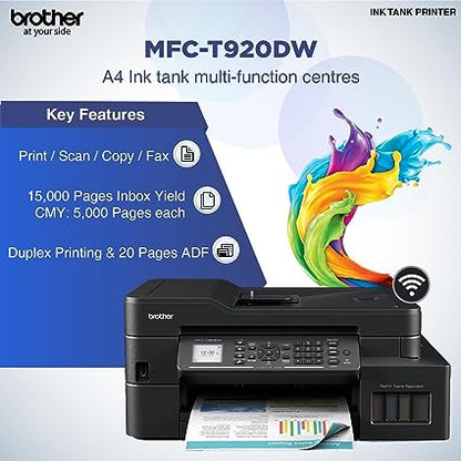 Brother MFC-T920DW All-in One Ink Tank Refill System Printer with Wi-Fi and Auto Duplex Printing