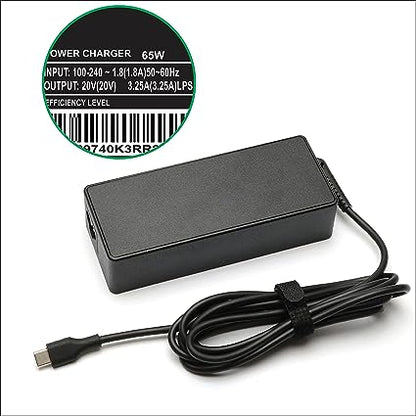 Lappy Power Laptop Adapter 65W 5-20V/3.25A For Toshiba, HP, Dell, Lenovo, Acer (USB Type-C) - Compatible