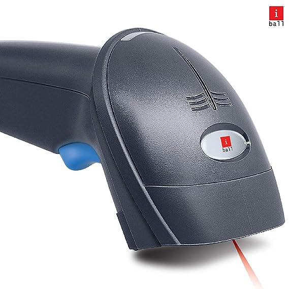 iBall LS-392 Wired USB Optical Laser High Speed 1D Barcode Scanner Reader (Black)