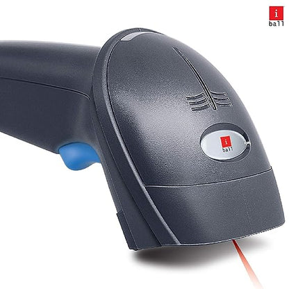 iBall LS-392 Wired USB Optical Laser High Speed 1D Barcode Scanner Reader (Black)