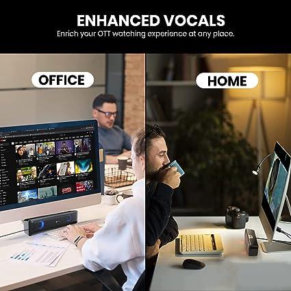 Portronics in Tune 3 6W Portable USB Wired Soundbar with Multicolor LED Light Speaker for PC, Desktop and Laptop, 3.5mm Audio Jack (Black)