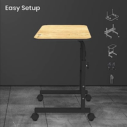 Portronics My Buddy D Wood Multipurpose Movable & Adjustable Table for Computer & Laptop (Brown)