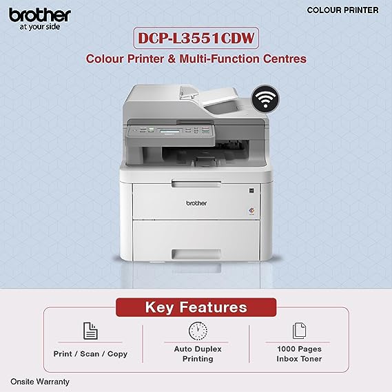 Brother DCP-L3551CDW Wireless Colour LED Multifunction Centre with Duplex & Wireless Technology
