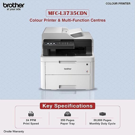 Brother MFC-L3735CDN Network Colour LED Multifunction Centre with Duplex & Networking Technology