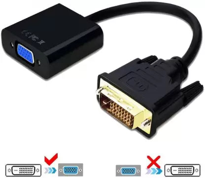 DVI To VGA Adapter VGA Converter Cable, For Computer (Black)