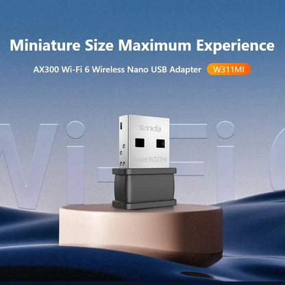 Tenda W311MI-V6 AX300 Wi-Fi 6 Wireless Nano USB Adapter (Black)