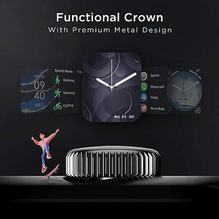 boAt Wave Edge Smart Watch with 1.85" HD Display, Advanced Bluetooth Calling Chip, Functional Crown, ,AI Voice Assistance, IP68 (Active Black)